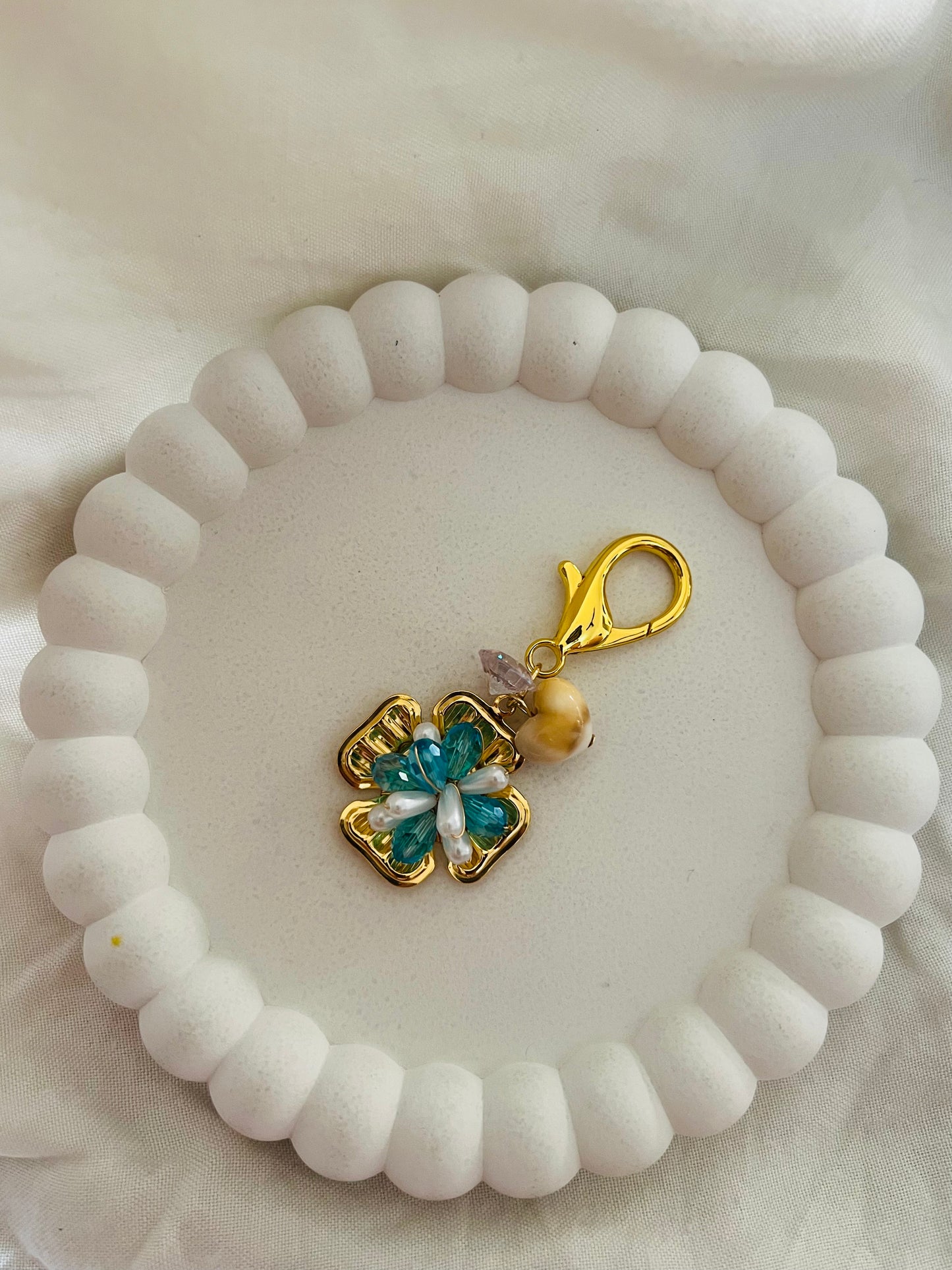 Blue Blossom Luxe Bag Charm