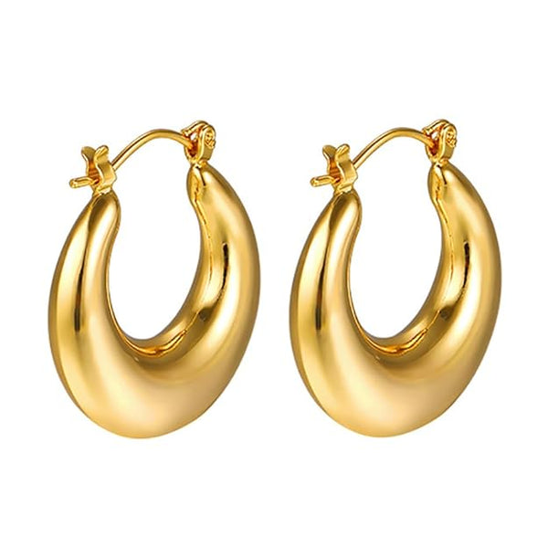 Classic Bold Gold Hoop Earrings