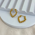 Gold Bead Hoop Earrings