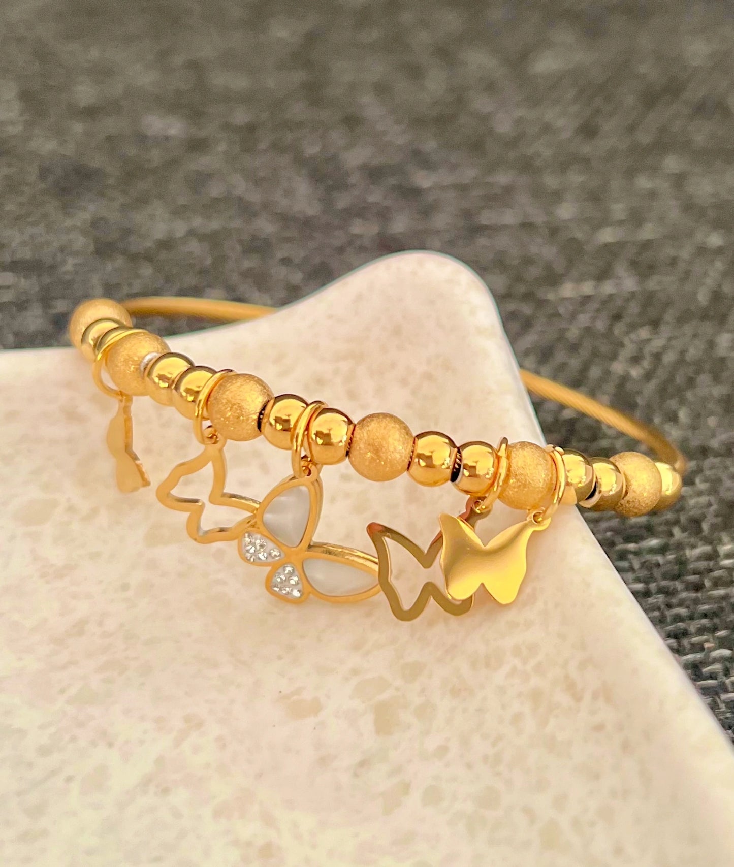 Golden Butterfly Charm Bracelet