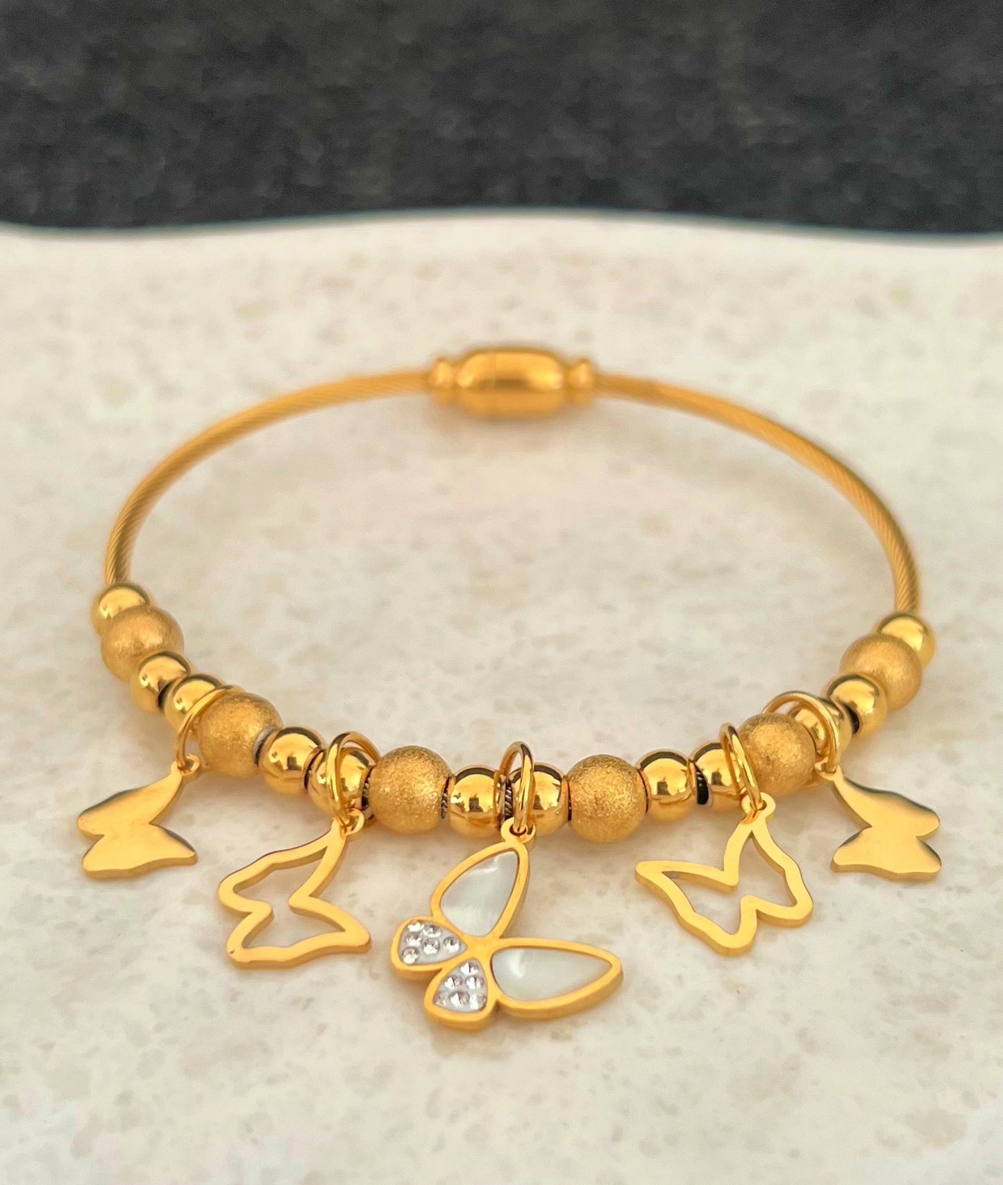 Golden Butterfly Charm Bracelet