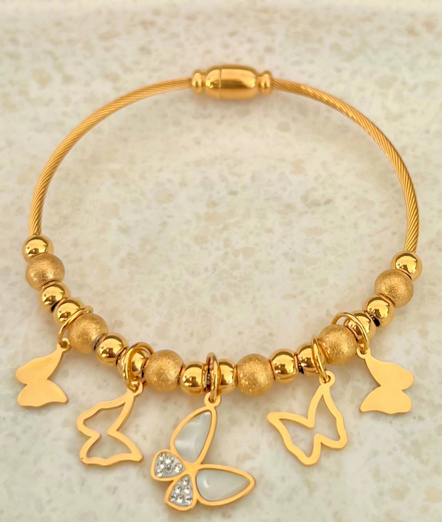 Golden Butterfly Charm Bracelet
