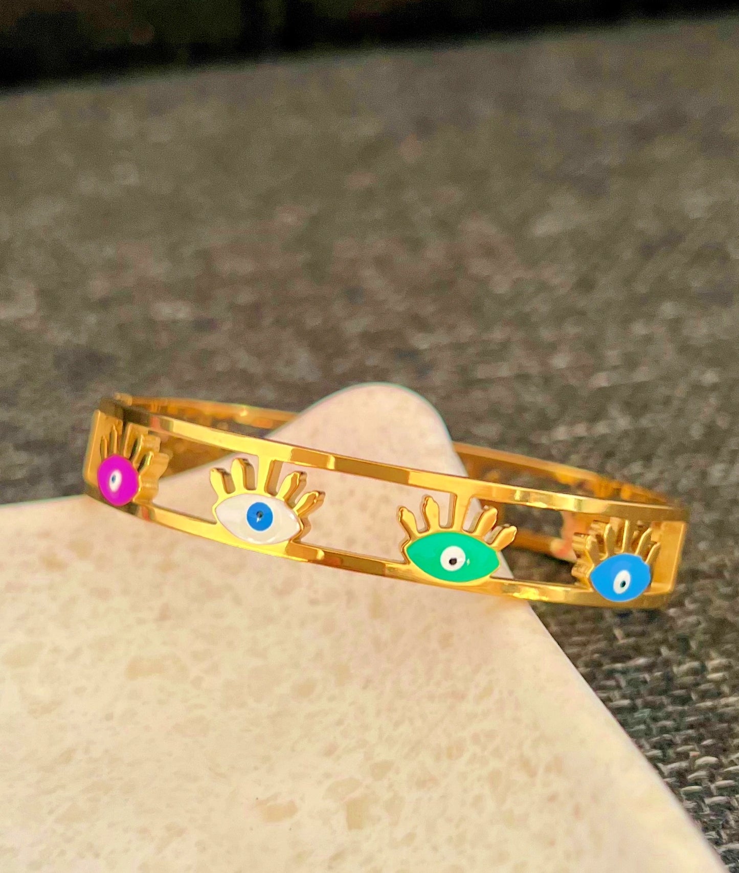 Golden Evil Eye Bangle