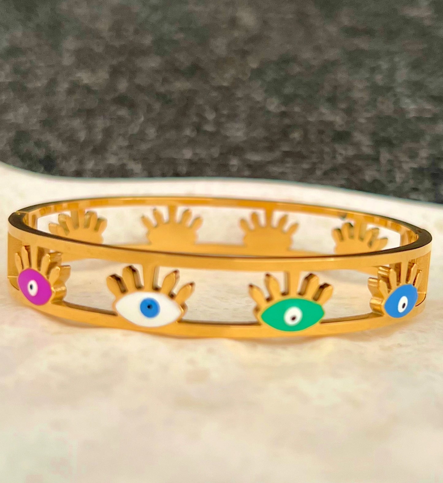 Golden Evil Eye Bangle
