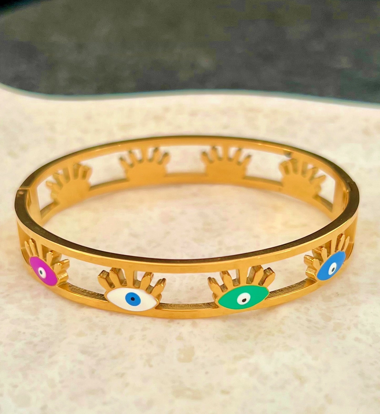 Golden Evil Eye Bangle