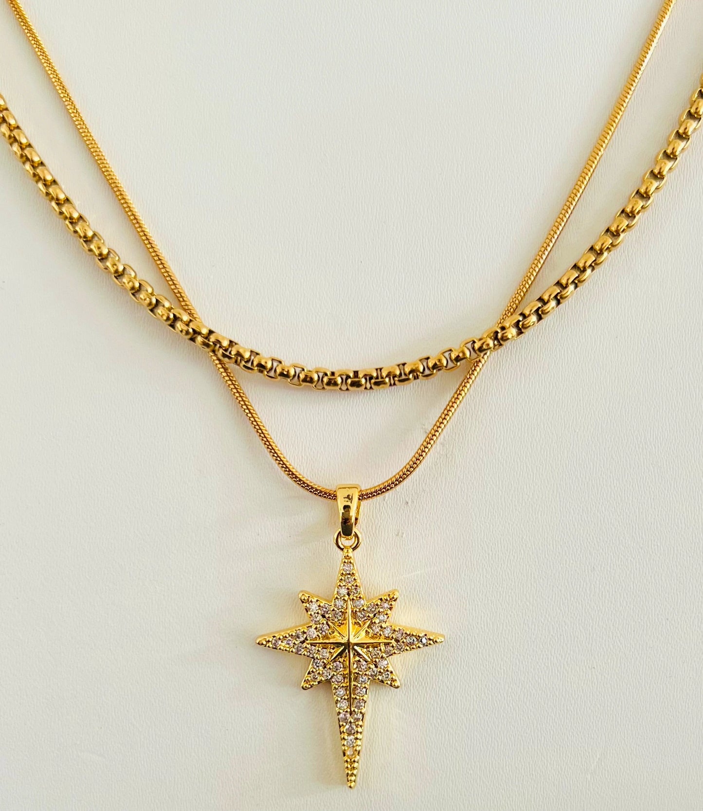 Golden North Star Layered Necklace