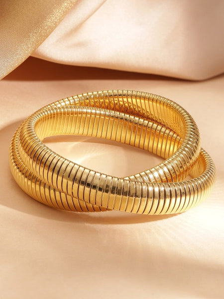 Golden Duo Flex Bracelet – Sleek Twist Set