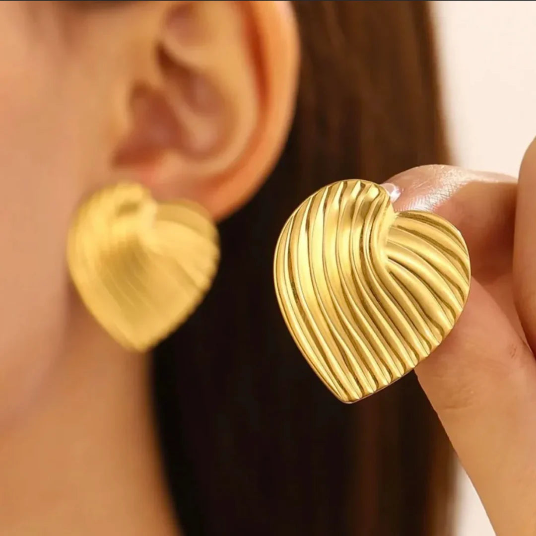 Gold Plated Heart Earring for women