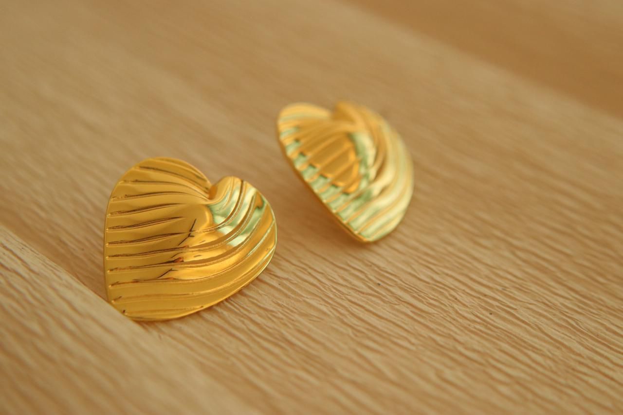 Gold Plated Heart Earring for women