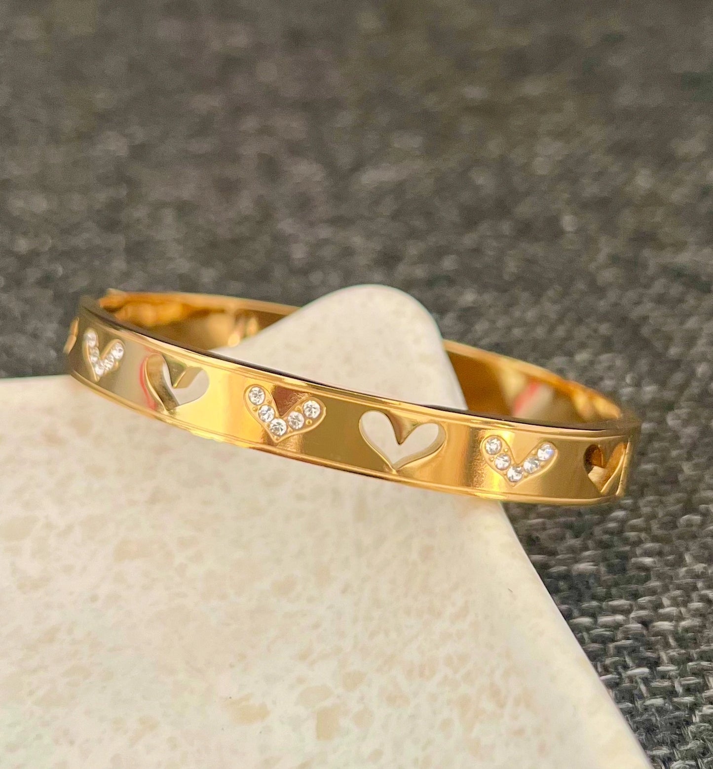 Heartfelt Gold Bangle
