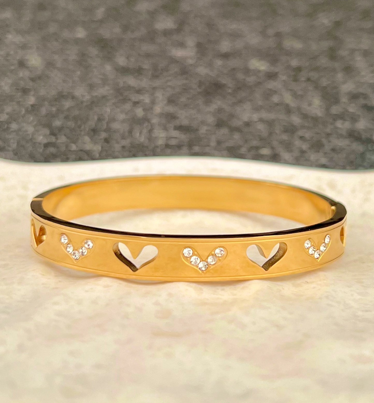 Heartfelt Gold Bangle