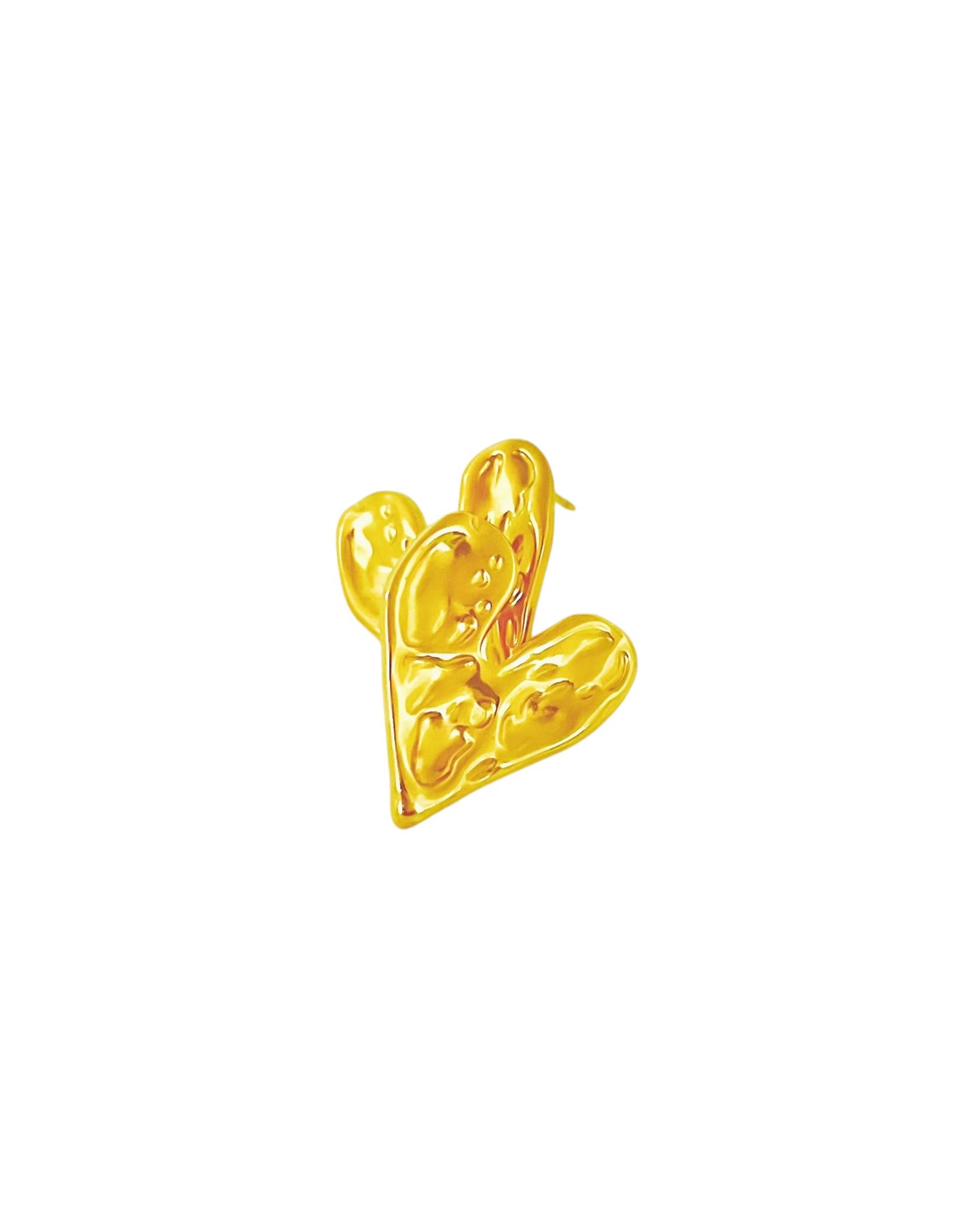 Hammered Gold Heart Earrings