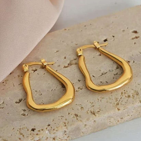 Liquid Contour Gold Hoops