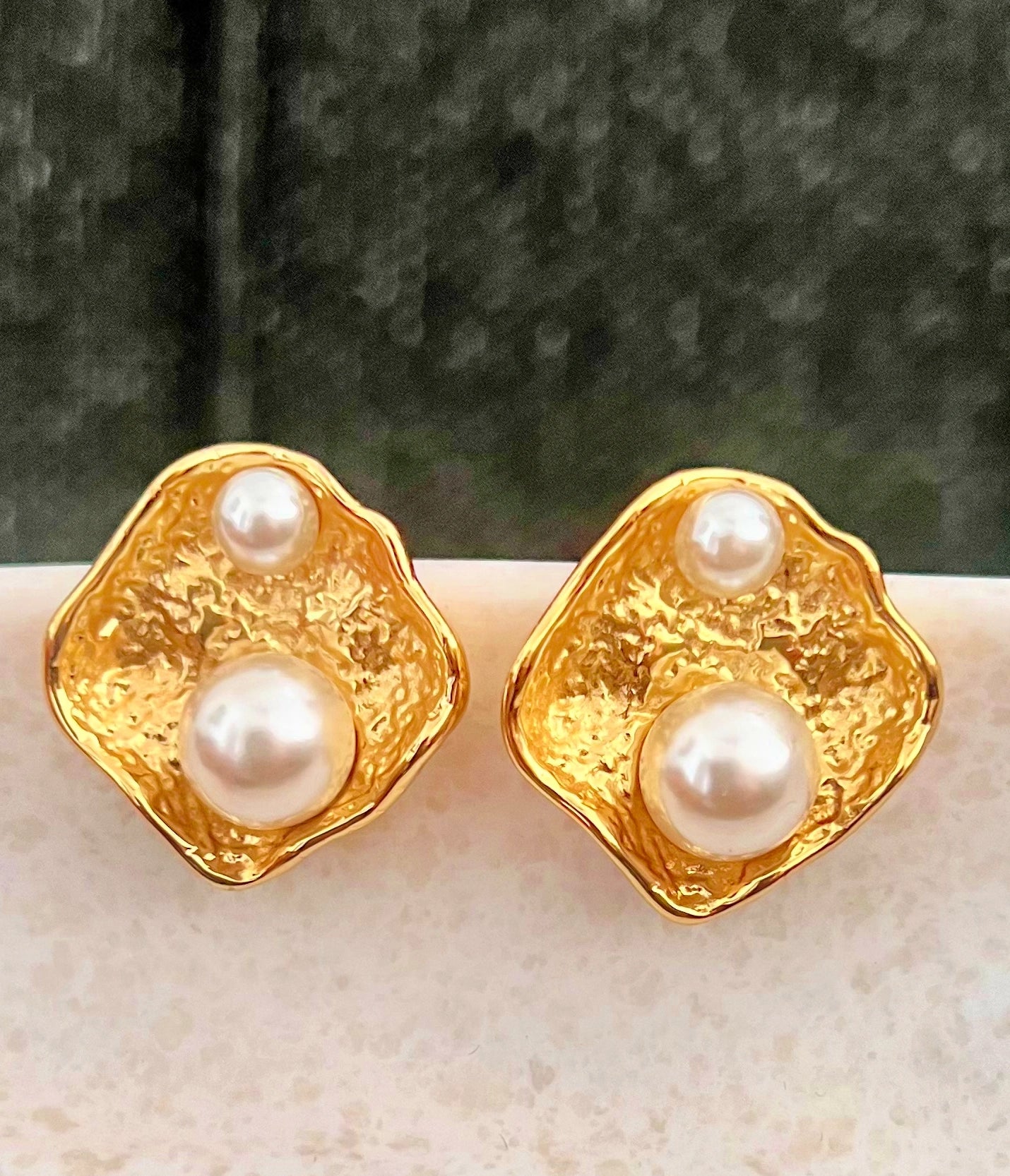 Sunlit Pearl Flower Earrings
