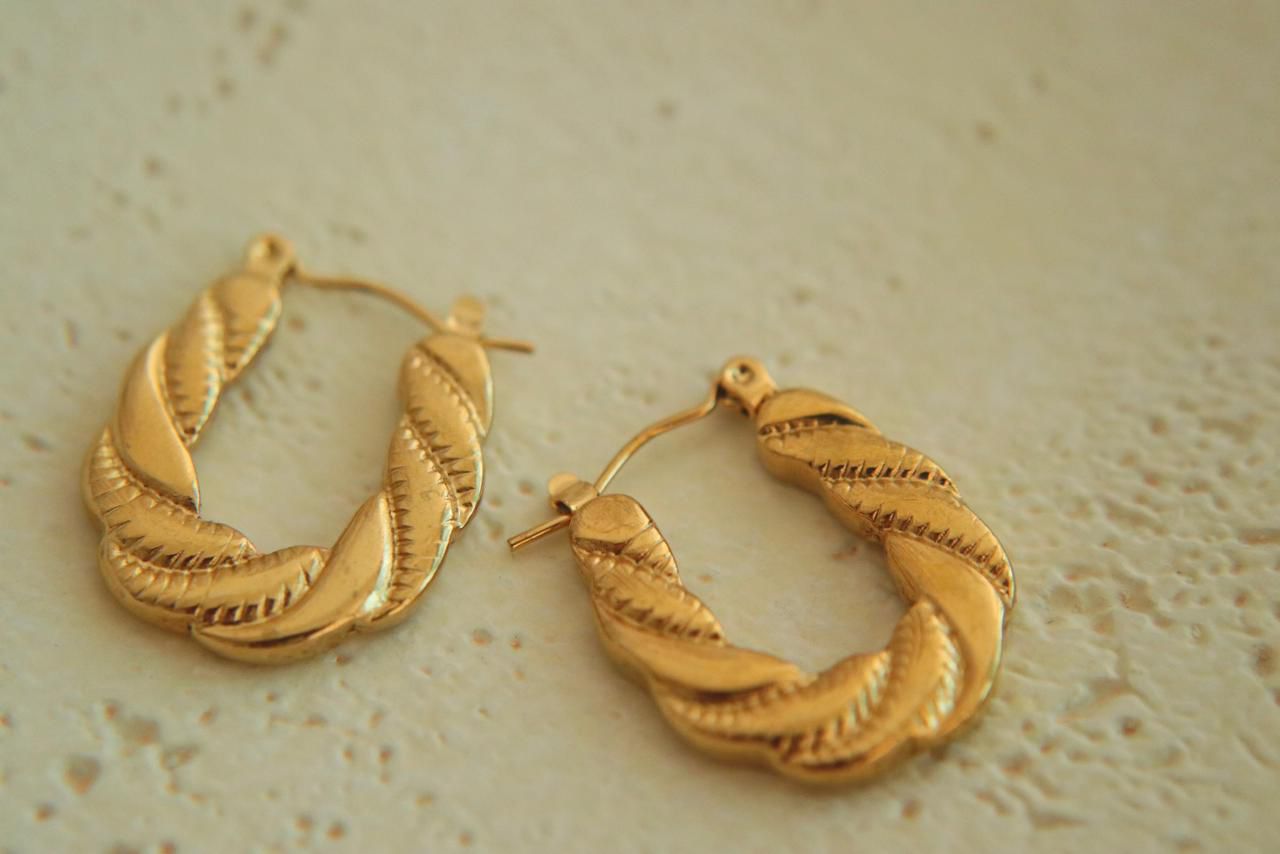 Gold Plated Croissant Hoops