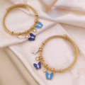 Whimsy Butterfly Charm Gold Cuff Bracelet