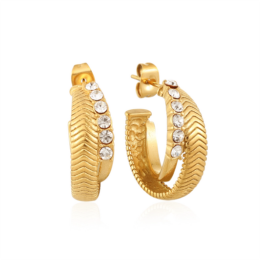 Astra Crystal Chevron Hoops
