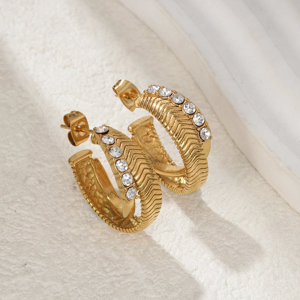 Astra Crystal Chevron Hoops