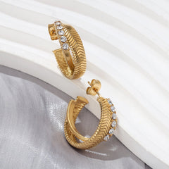 Astra Crystal Chevron Hoops