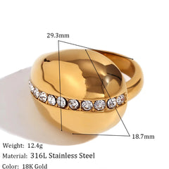 Aura Curve Adjustable Crystal Ring