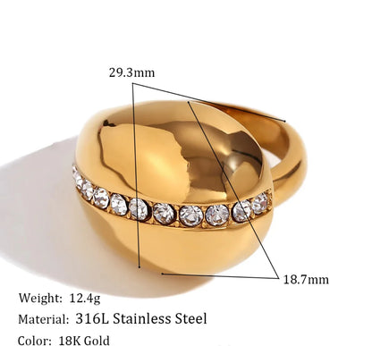 Aura Curve Adjustable Crystal Ring