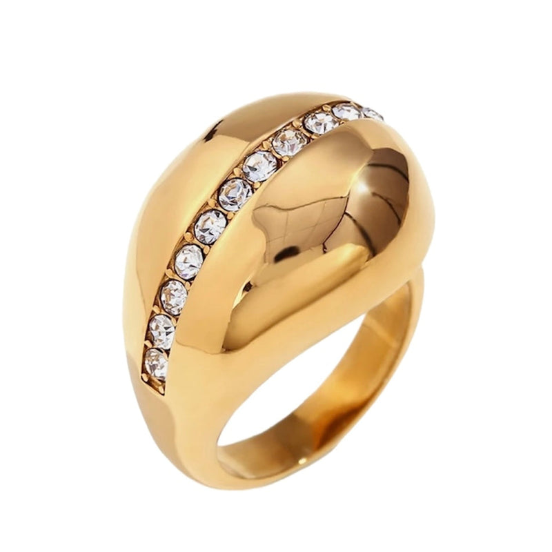 Aura Curve Adjustable Crystal Ring