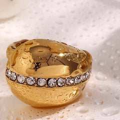 Aura Curve Adjustable Crystal Ring