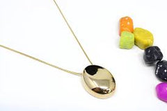 Aura Pebble Minimalist Gold Necklace
