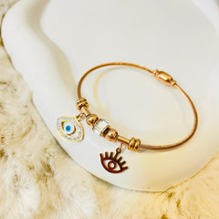 Aurelia Evil Eye Charm Cuff Bracelet