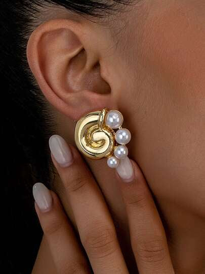 Aurelio Swirl Pearl Studs