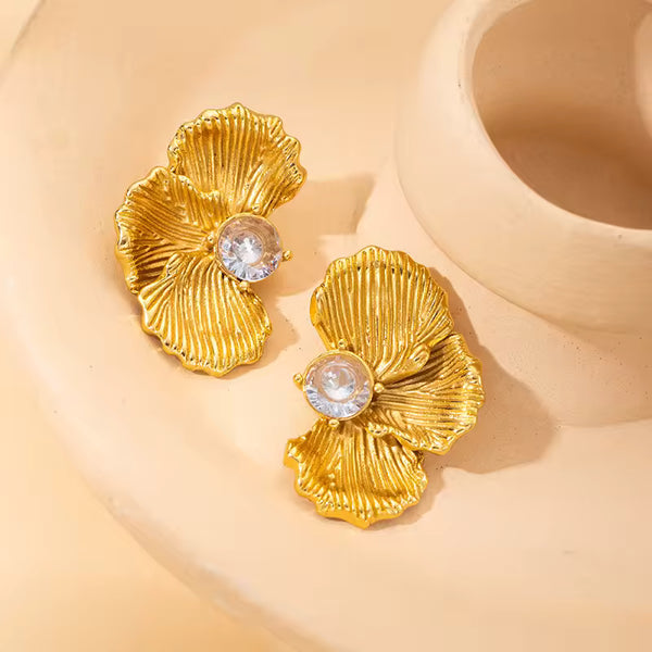 Aurielle Petal Crystal Studs