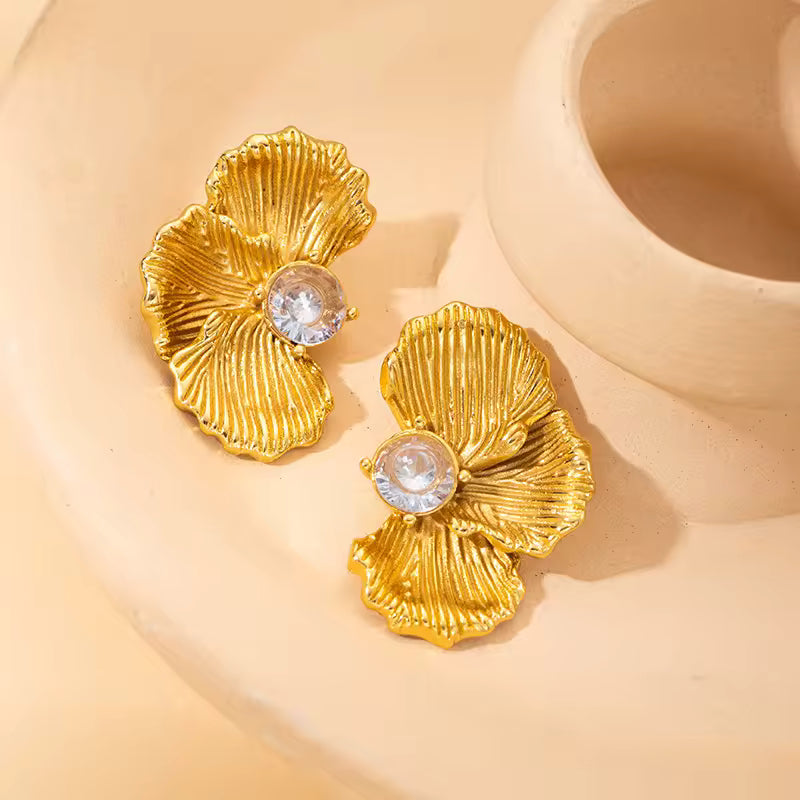 Aurielle Petal Crystal Studs