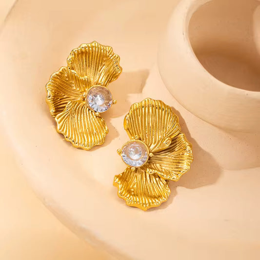 Aurielle Petal Crystal Studs