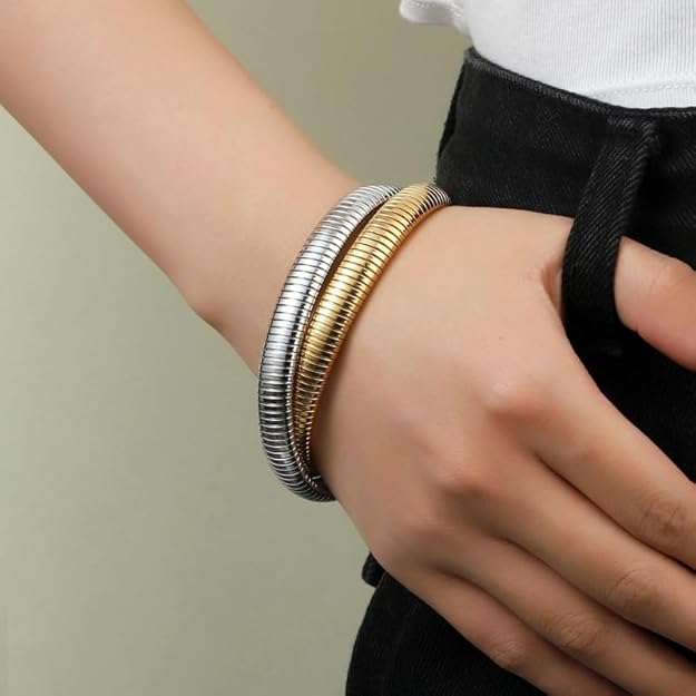 Aurora Dual Tone Flexi Cuff Bracelet