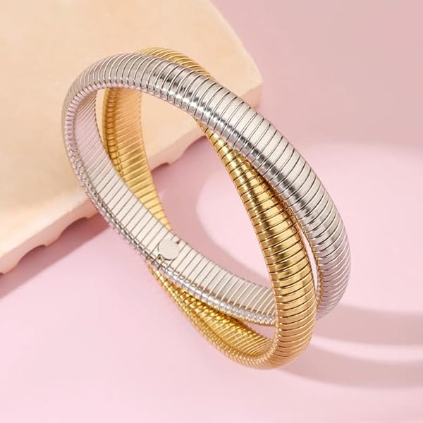 Aurora Dual Tone Flexi Cuff Bracelet