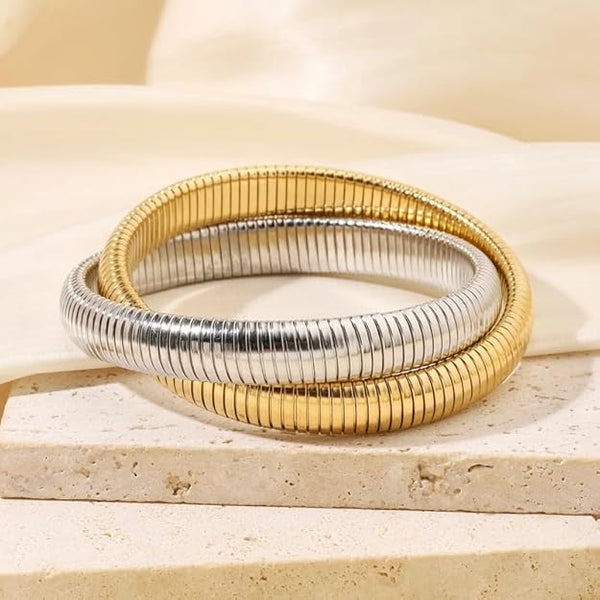 Aurora Dual Tone Flexi Cuff Bracelet