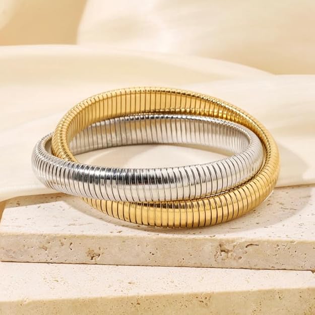 Aurora Dual Tone Flexi Cuff Bracelet