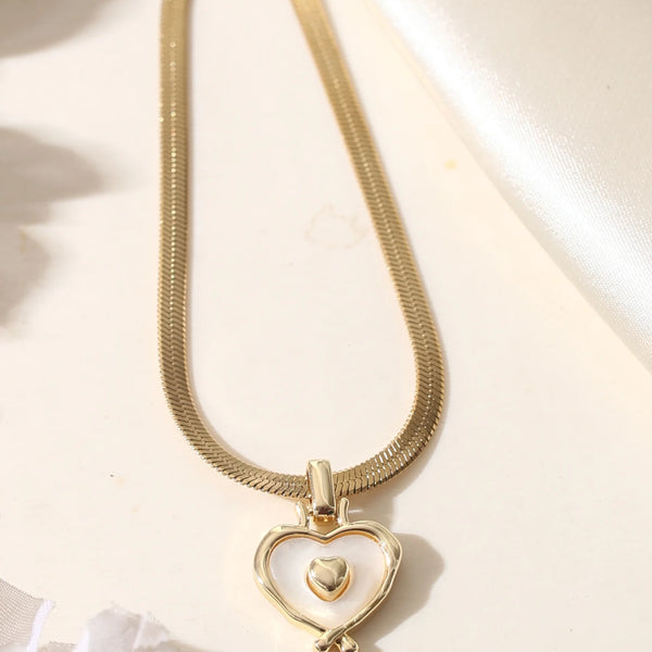 Aurora Heart Duo Pendant Necklace