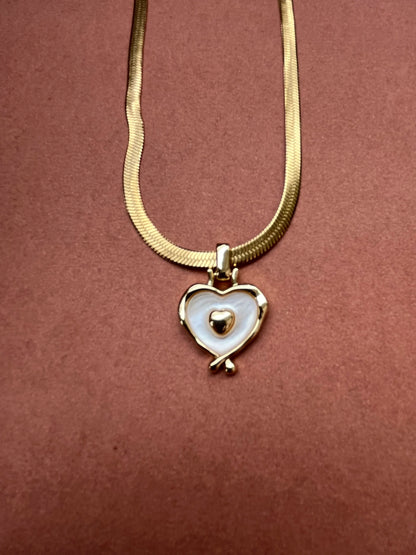 Aurora Heart Duo Pendant Necklace