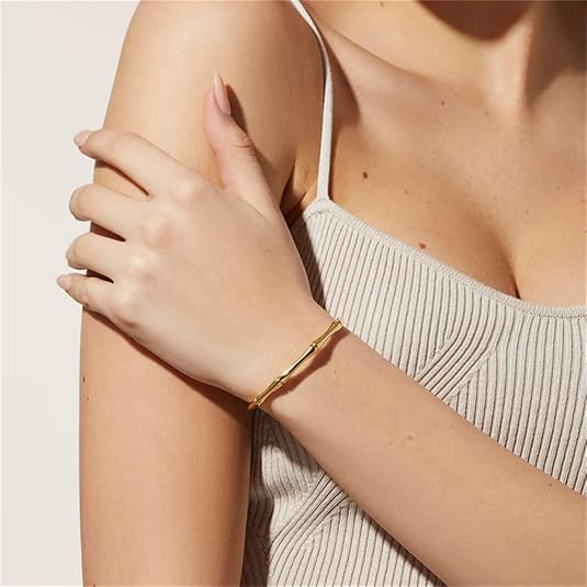 Bamboo Glow Gold Plated Cuff
