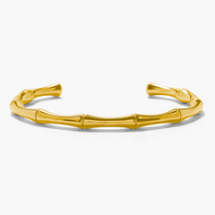 Bamboo Glow Gold Plated Cuff