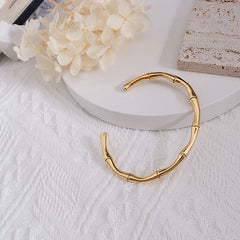 Bamboo Glow Gold Plated Cuff