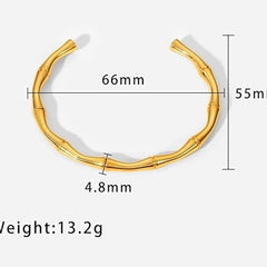 Bamboo Glow Gold Plated Cuff