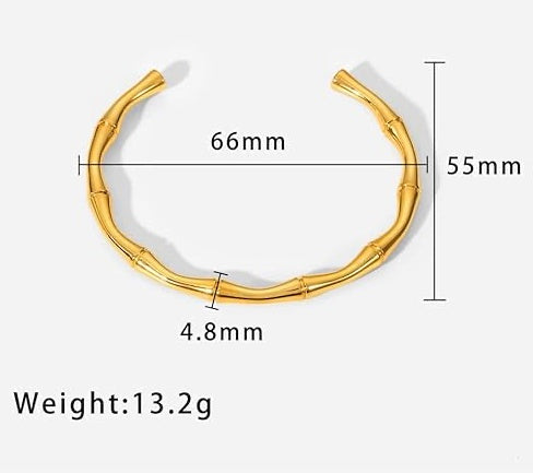 Bamboo Glow Gold Plated Cuff