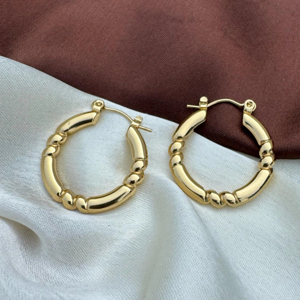 Bamboo Groove Gold Hoops
