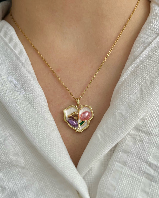 Blossom Heart Pearl Necklace