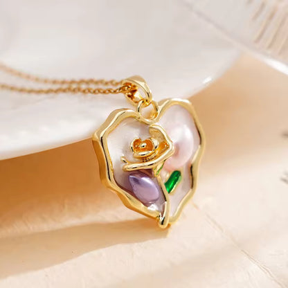 Blossom Heart Pearl Necklace