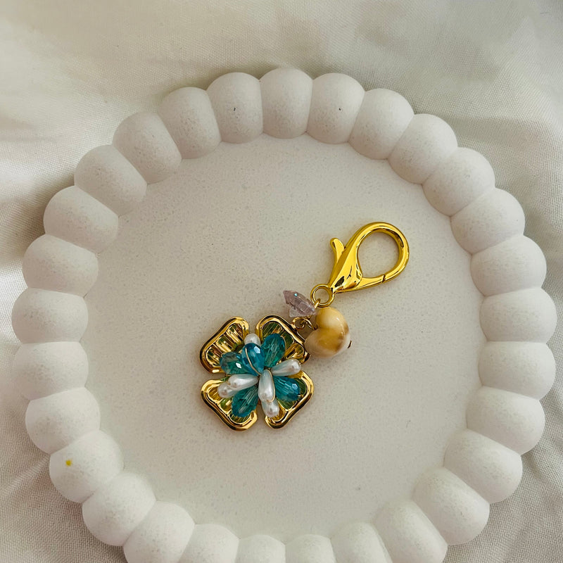 Blue Blossom Luxe Bag Charm