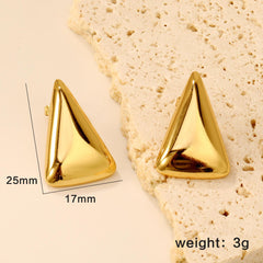 Bold Triangle Gold Plated Earrings