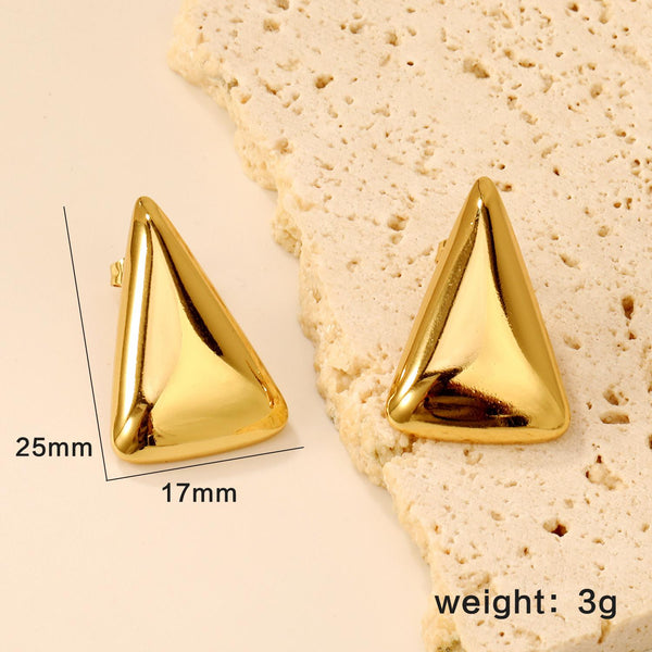 Bold Triangle Gold Plated Earrings